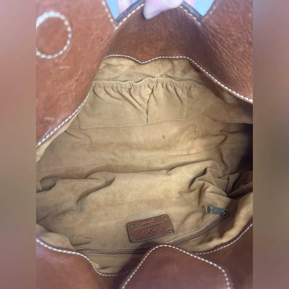 Patricia Nash Lione Heritage Multi Color Floral Print Large Leather Shoulder Bag - Picture 12 of 14